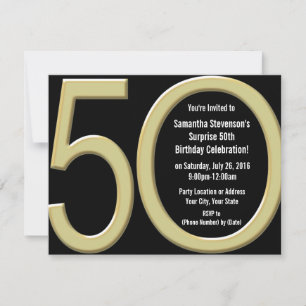 Big 5-0 Gold Party Invitations