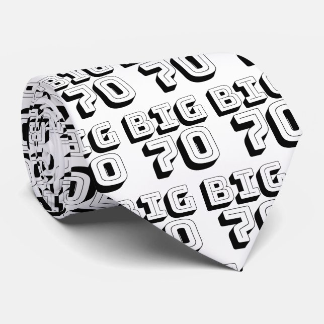 BIG 70 Seventieth Birthday 70th Tie (Rolled)