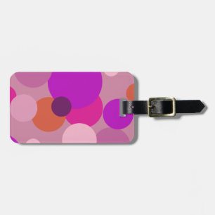 Big 70s polka dots in purple luggage tag