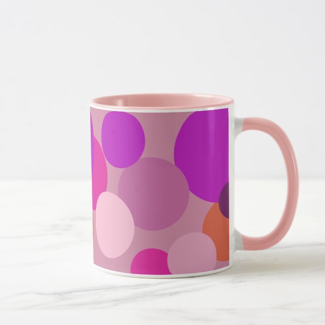 Big 70s polka dots in purple mug (Right)
