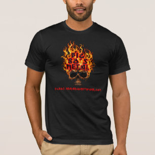Big 80's Metal Flaming Skull T-Shirt