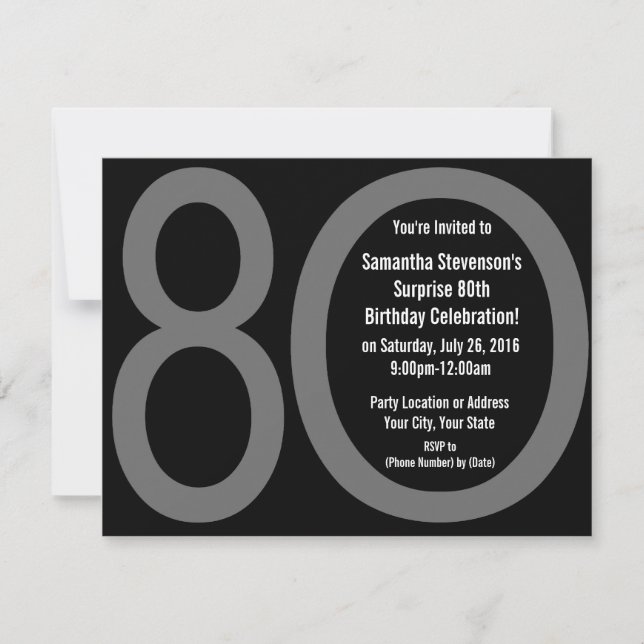 Big 8-0 Birthday Party Invitations (Front)