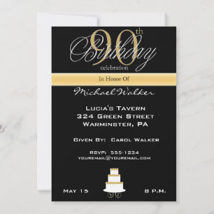 Big 90th Birthday Party Invitation