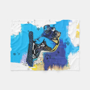 Big Air Jumps! - Snowboarding Fool Fleece Blanket