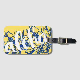 Big Aloha Blue Yellow Cereus Flowers Luggage Tags