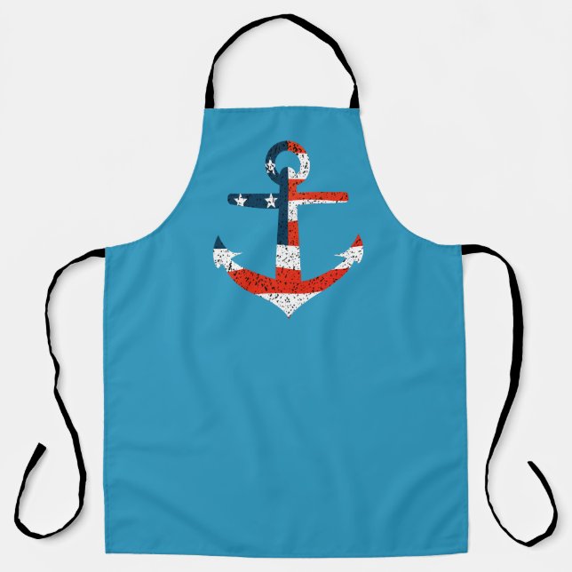 Big American Flag Anchor  Apron (Front)