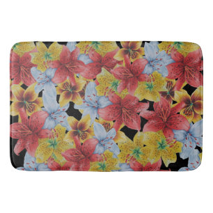 big and bold colourful flowers floral bath mat