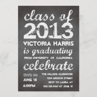 Big and bold grey chalkboard typography modern invitation