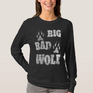 BIG and evil wolf disstressed paw print T-Shirt
