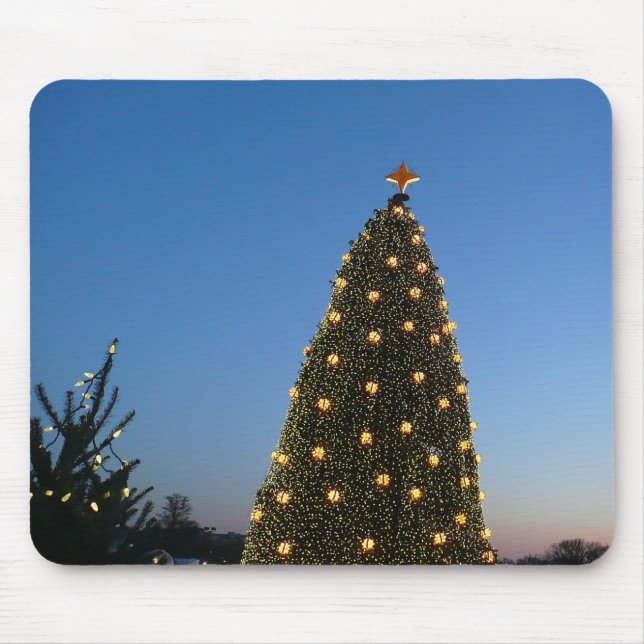 Big and Little Christmas Trees I Holiday Sunset Mouse Pad (Front)