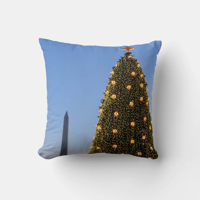Big and Little Christmas Trees II Holiday in DC Cushion (Front)