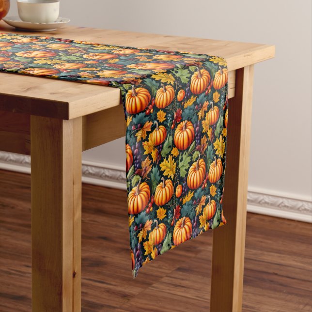 Big and Little Fall Pumpkins Medium Table Runner (In Situ)