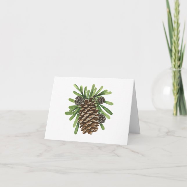 Big and Little Pine Cones BLANK  Card (Front)