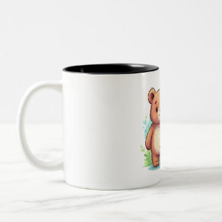 Big and Small Bear Holding Hands – Cute Kids Two-Tone Coffee Mug