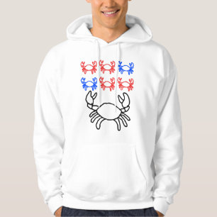 Big and Small Crab Outline Design Hoodie