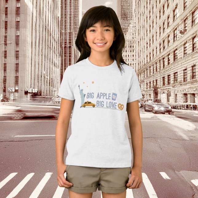 Big Apple Big Love New York City Icons Pretzel Kid Tri-Blend Shirt (Creator Uploaded)