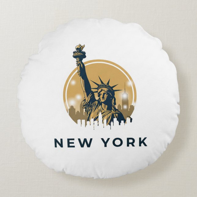 Big Apple Icon Round Cushion (Front)