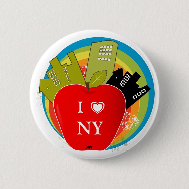 Big Apple - New York 6 Cm Round Badge (Front)