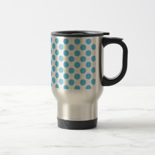 Big Aqua Dots on White Travel Mug
