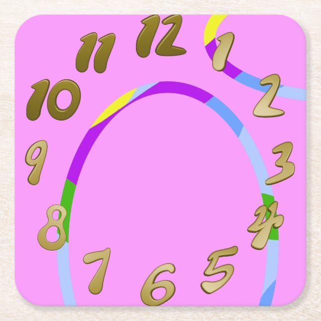 Big Arch Loops on Pink Paper Coaster (Front)