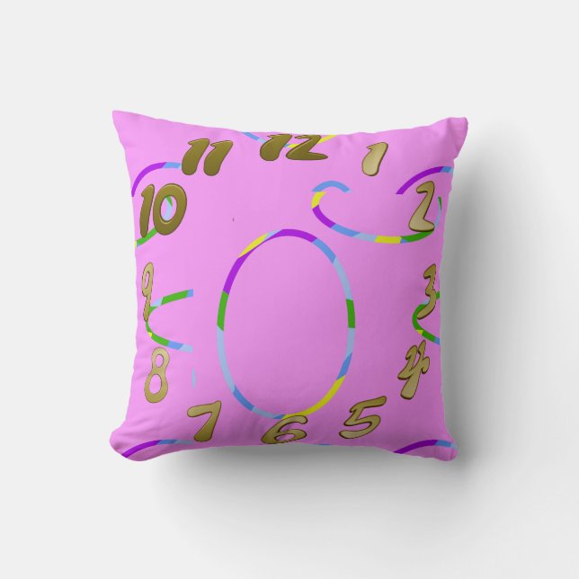 Big Arch Loops on Pink Throw Pillow (Front)