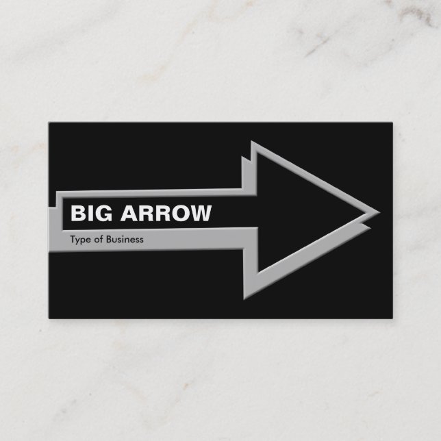 Big Arrow - Grey on Black Business Card (Front)