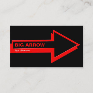 Big Arrow - Red on Black Business Card