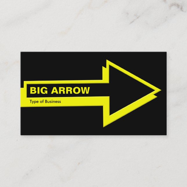 Big Arrow - Yellow on Black Business Card (Front)