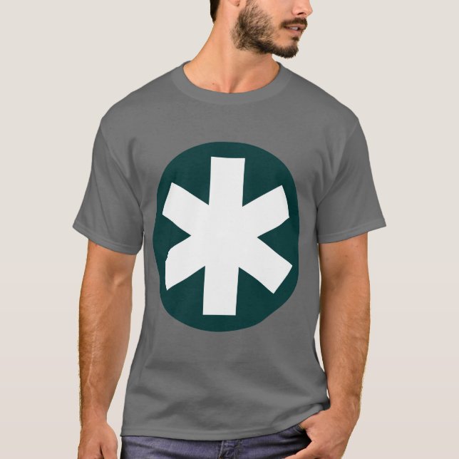 Big Asterisk - Dark Green and White T-Shirt (Front)