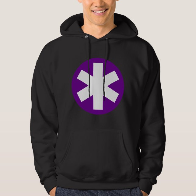 Big Asterisk - Deep Purple and White Hoodie (Front)