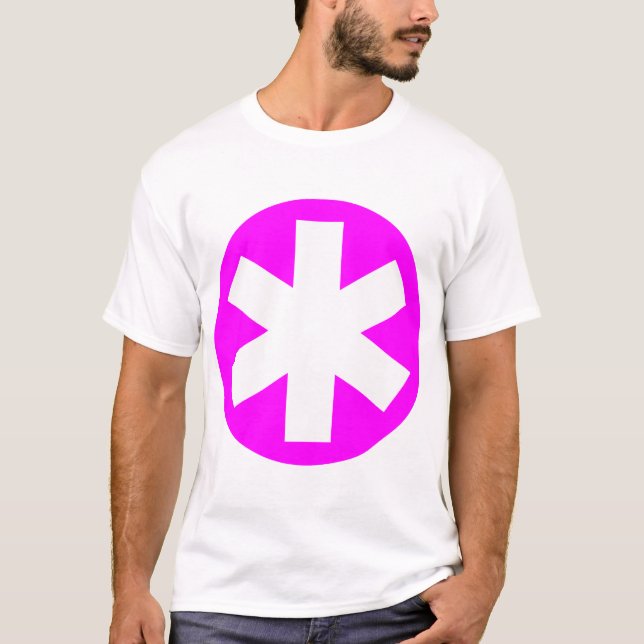Big Asterisk - Magenta and White T-Shirt (Front)