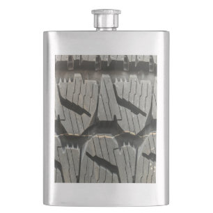 Big Automotive Car old tires Black Road trips Hip Flask