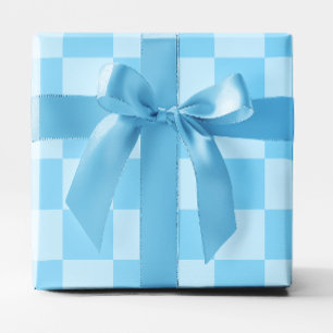 Big Baby Blue Chequered Wrapping Paper