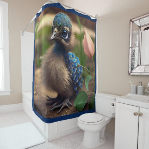 BIG BABY PEACOCK SHOWER CURTAIN