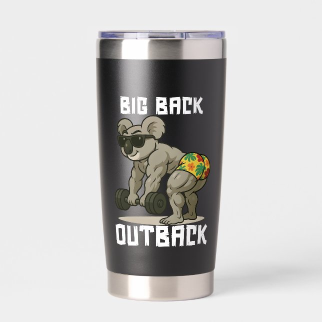 Big Back Outback – Funny Koala Gym Deadlift Design Insulated Tumbler (Front)