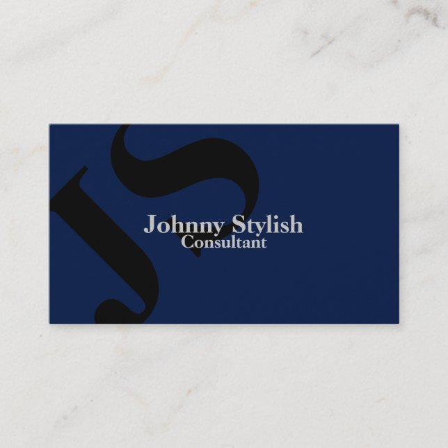 Big background initials classy classic business card (Front)