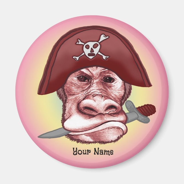 Big Bad Monkey Pirate  Magnet (Front)
