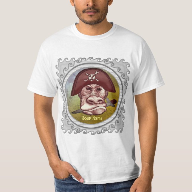 Big Bad Monkey Pirate  T-Shirt (Front)