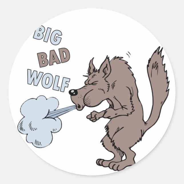 Big Bad Wolf Classic Round Sticker (Front)