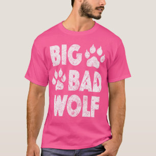 Big Bad Wolf Halloween Paw Print T-Shirt