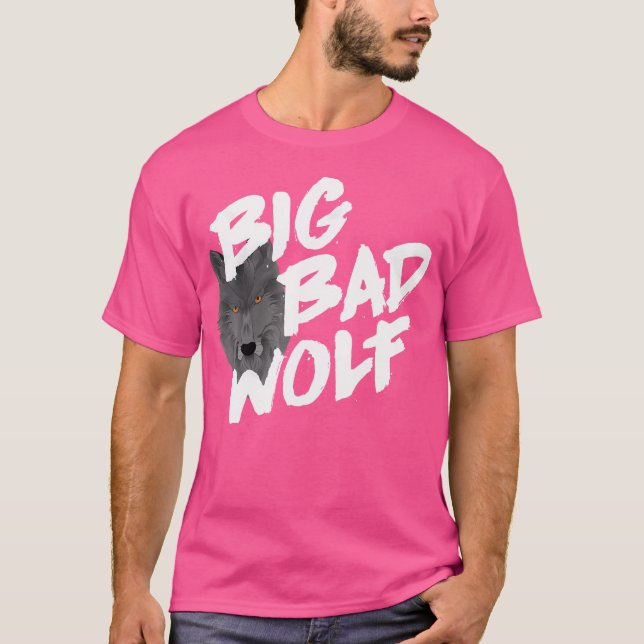 Big Bad Wolf Wolf Face Funny Wolf T-Shirt (Front)