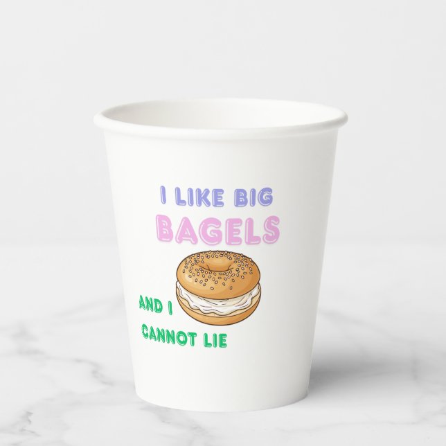 Big Bagels Funny Breakfast Shirt Paper Cups (Front)