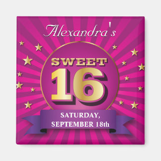 Big Bash Pink Sweet 16 Party Magnet