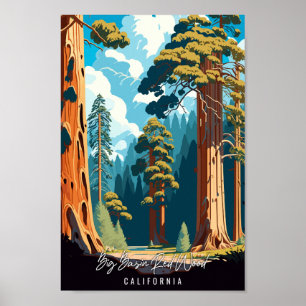 Big Basin Red Wood vintage travel illustration Poster