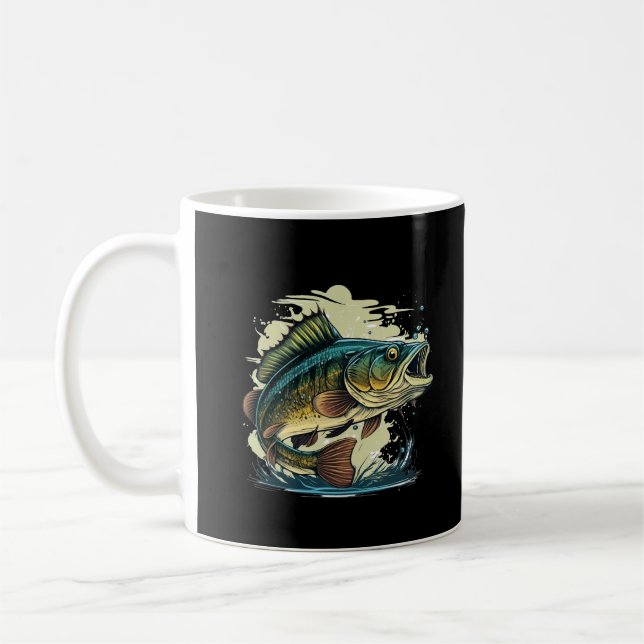 big-bass-fish-vector-cartoon-tshirt-big-bass-fish- coffee mug (Left)