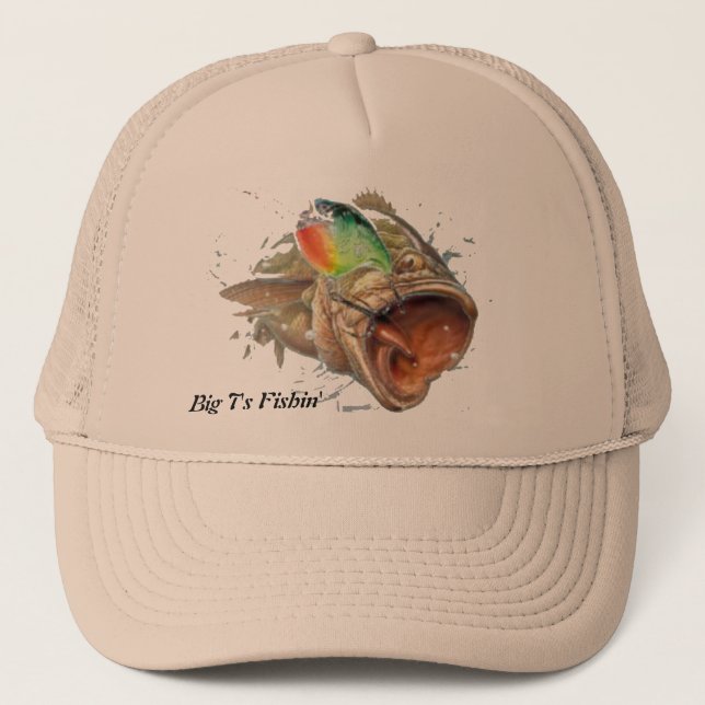 Big Bass Just Busting Through Trucker Hat (Front)