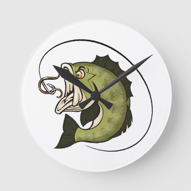 Big Bass Mouth Round Clock (Front)