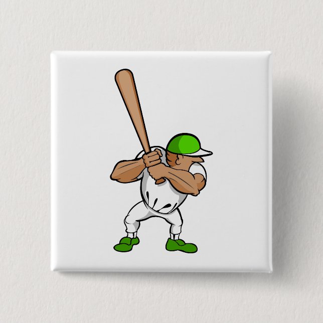 Big bat little player 15 cm square badge (Front)