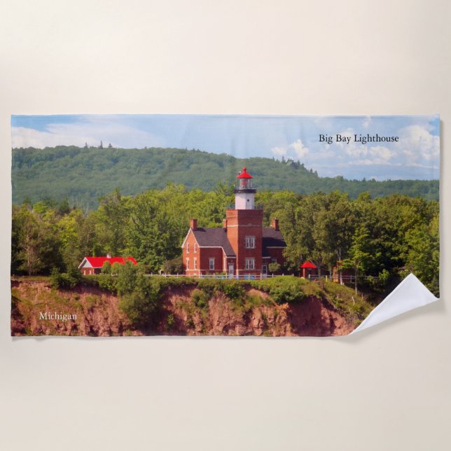 Big Bay Lighthouse from water beach towel (Front)