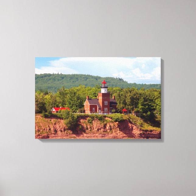 Big Bay Lighthouse from water canvas print (Front)